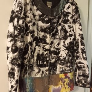 Chico's Jacket, 2, black & white with colors